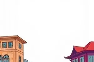《山海邮差》封面，背着邮包走过山间石阶的身影