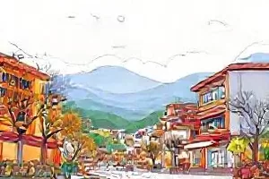 《旧楼里的第七户》封面，走廊尽头半掩的门与门缝里的光
